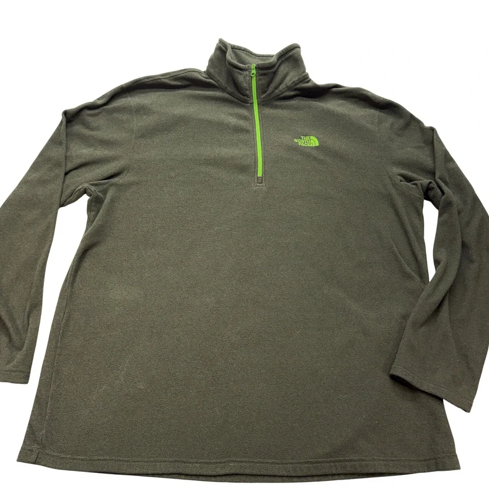 The North Face Polartec 1/4 Zip Fleece Pullover Mens XL Olive Green